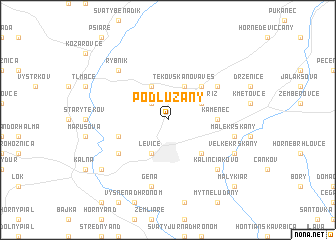 map of Podlužany