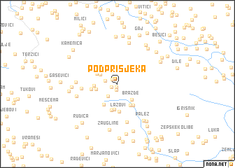map of Podprisjeka