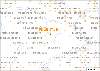 map of Pogányvár