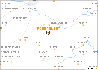 map of Pogorelʼtsy