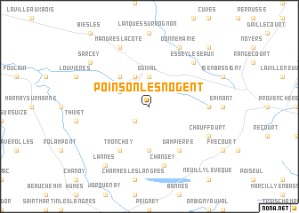 map of Poinson-lès-Nogent