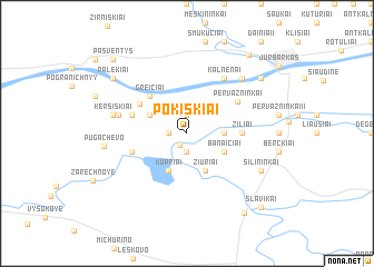 map of Pokiškiai