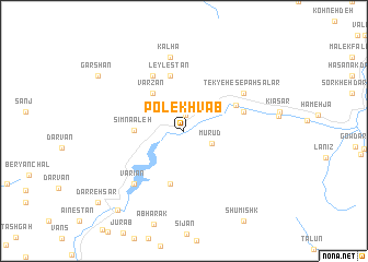 map of Pol-e Khvāb