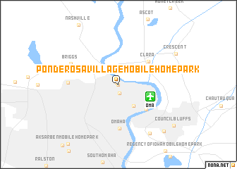 map of Ponderosa Village Mobile Home Park