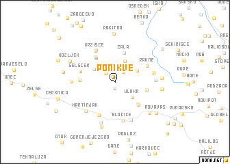 map of Ponikve