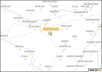 map of Ponikve
