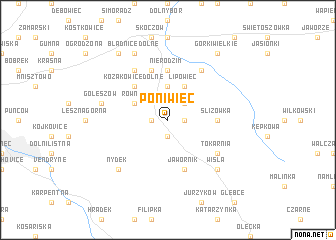 map of Poniwiec