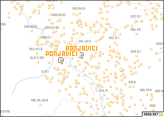 map of Ponjavići