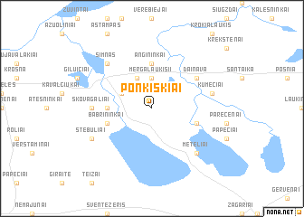 map of Ponkiškiai