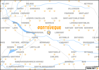 map of Pont-Évêque