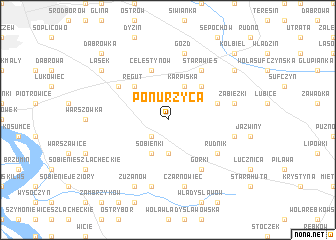 map of Ponurzyca