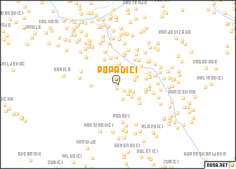 map of Popadići