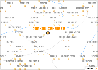 map of Popkowice Księźe