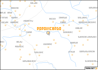 map of Popović Brdo