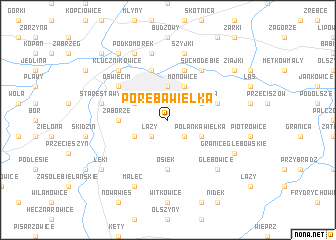 map of Poręba Wielka