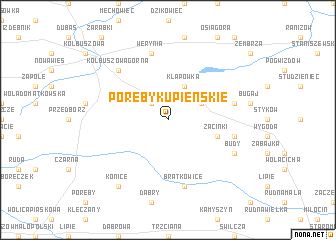 map of Poręby Kupieńskie