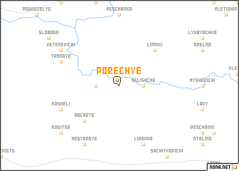 map of Porechʼye