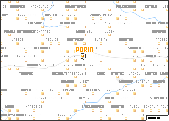 map of Pořín