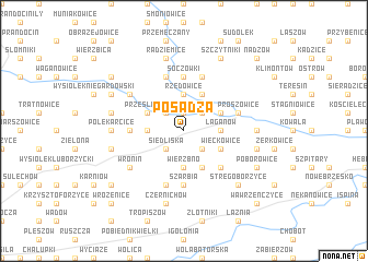 map of Posądza