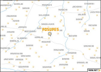 map of Pošupės