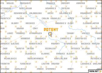 map of Potěhy