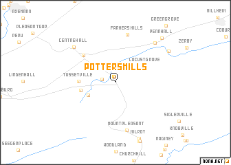 map of Potters Mills