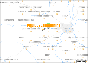 map of Pouilly-les-Nonains