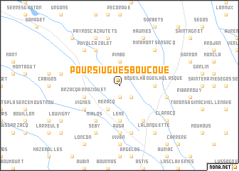 map of Poursiugues-Boucoue