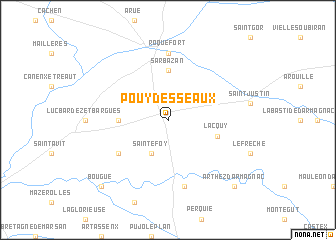 map of Pouydesseaux