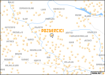 map of Pozderčići