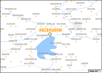 map of Požeruonai