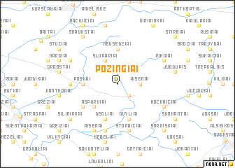 map of Pozingiai