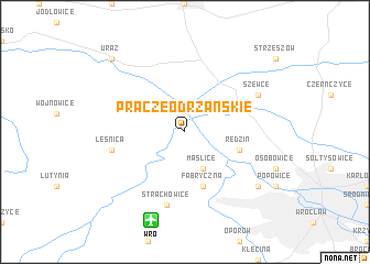 map of Pracze Odrzańskie