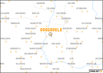 map of Pragarėlė