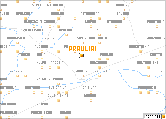 map of Prauliai