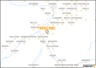 map of Préchac