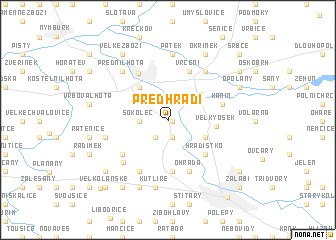 map of Předhradí