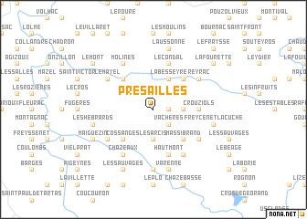 map of Présailles