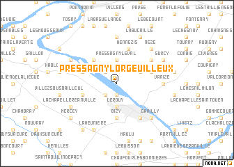 map of Pressagny-lʼOrgeuilleux