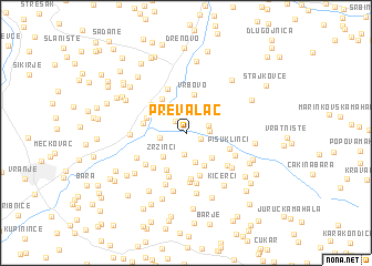 map of Prevalac