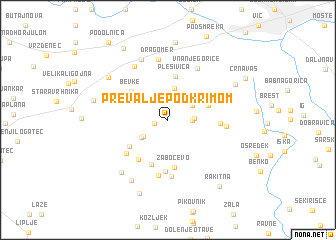 map of Prevalje pod Krimom