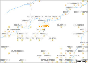 map of Pribiš