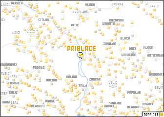 map of Priblače