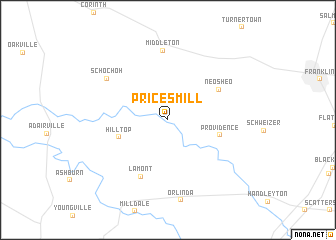map of Prices Mill