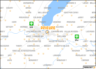 map of Prieuré