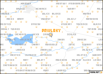 map of Přívlaky