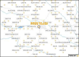 map of Prostějov
