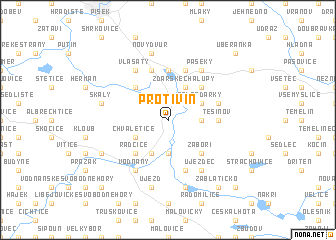 map of Protivín