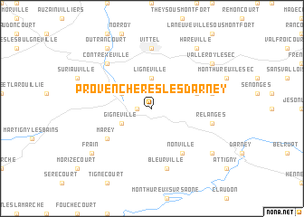 map of Provenchères-lès-Darney