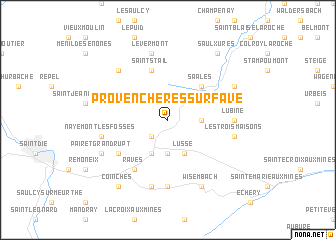 map of Provenchères-sur-Fave